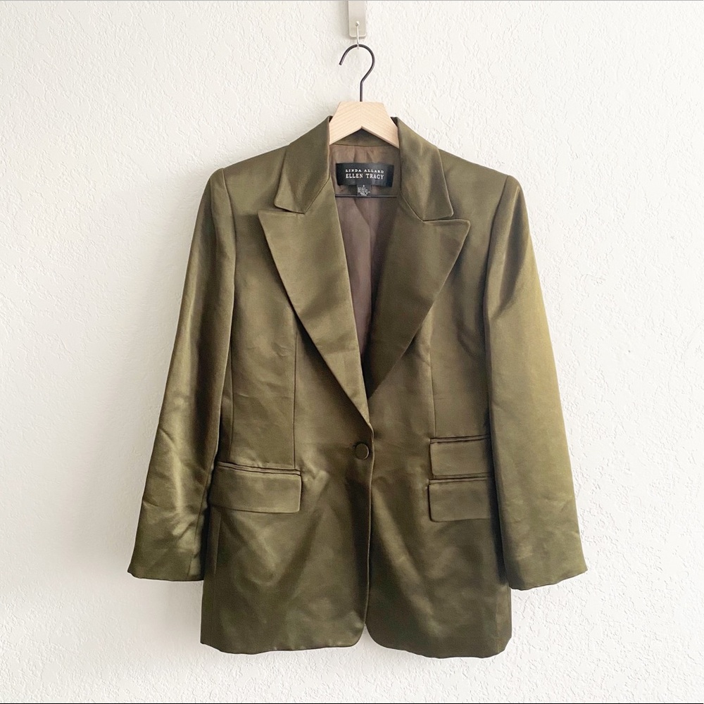 Ellen Tracy Vintage Holiday Silk Metallic Blazer 6